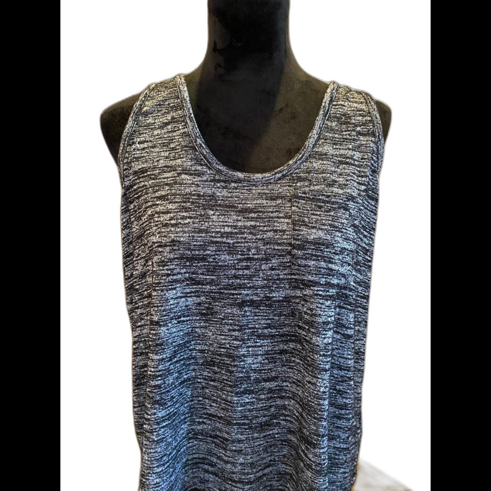 Time and Tru Tank‎ Top Shirt  Black/Gray Womens  w/ Pocket Size Large Blouse